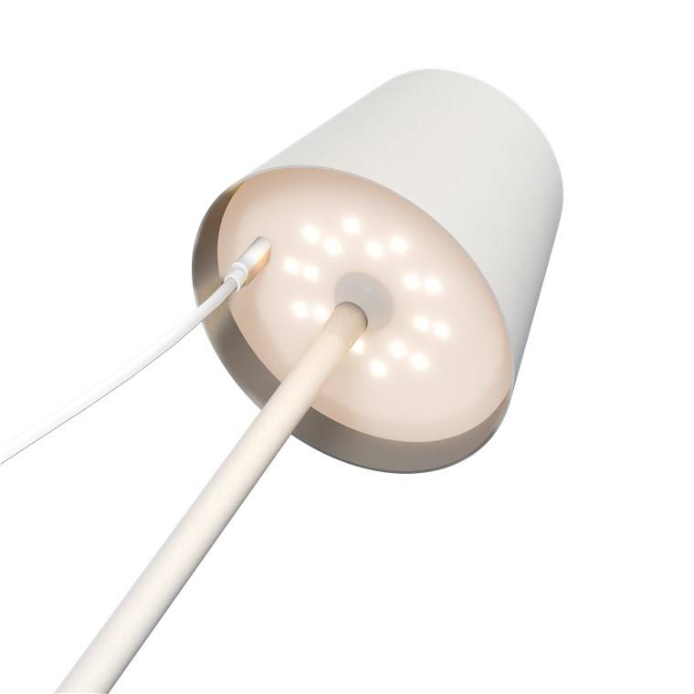 Kabellose LED-Tischleuchte, Höhe 37cm, mit Touch-Steuerung, warmweiß, weiß