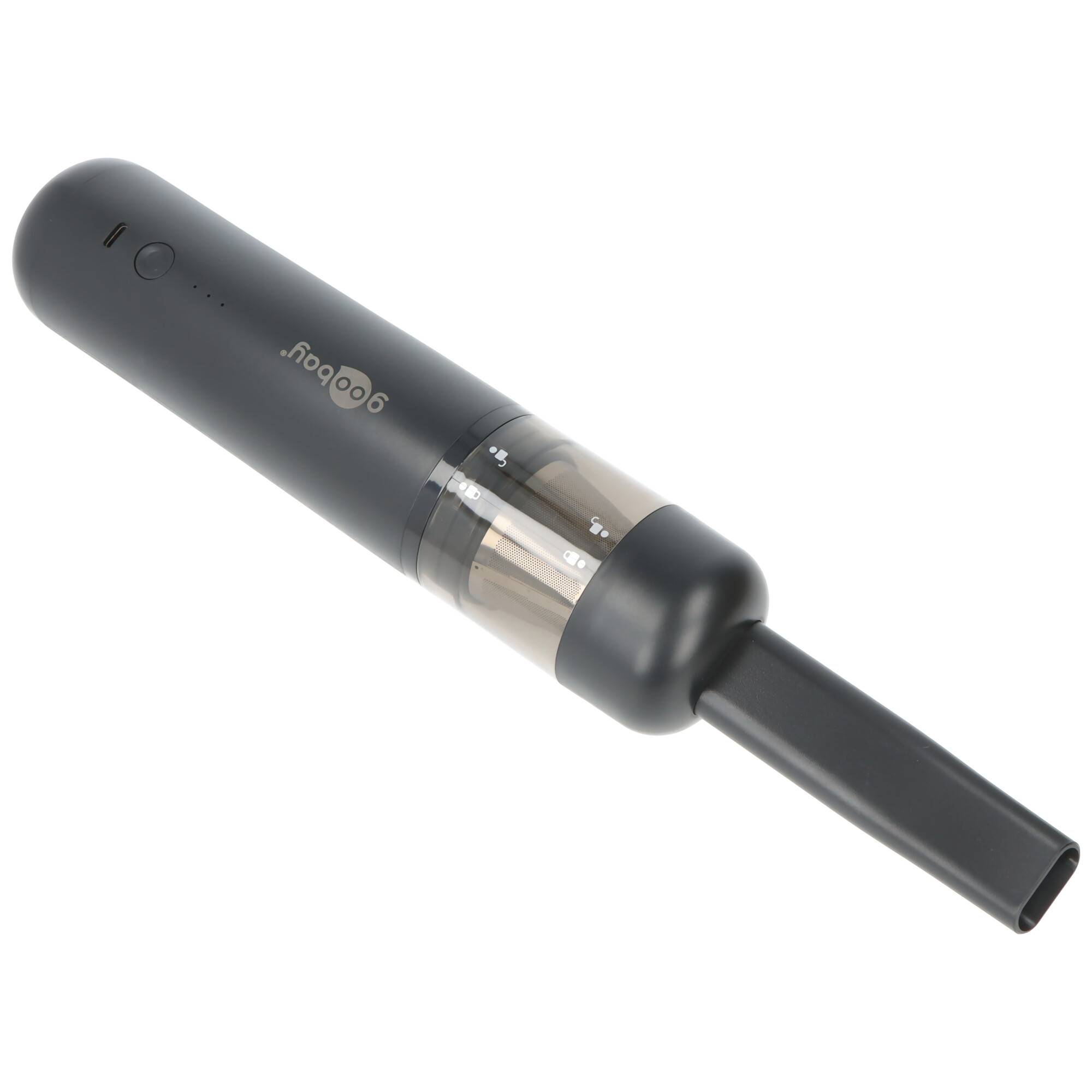 Goobay Mini Akku-Handstaubsauger Superior (schwarz) 120 W mit USB-C, Gebläsefunktion und Zubehör