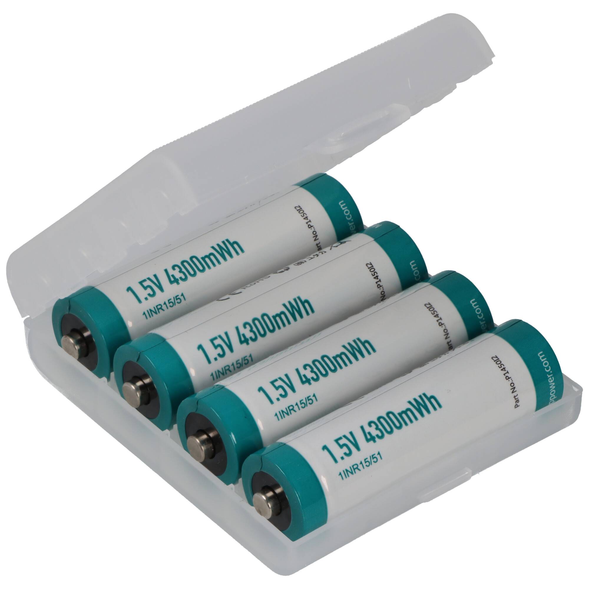 4 Stück Keeppower AA P1450i2 mit 1,5 V Li-Ion-Akku mit 2866 mAh und 4300mWh