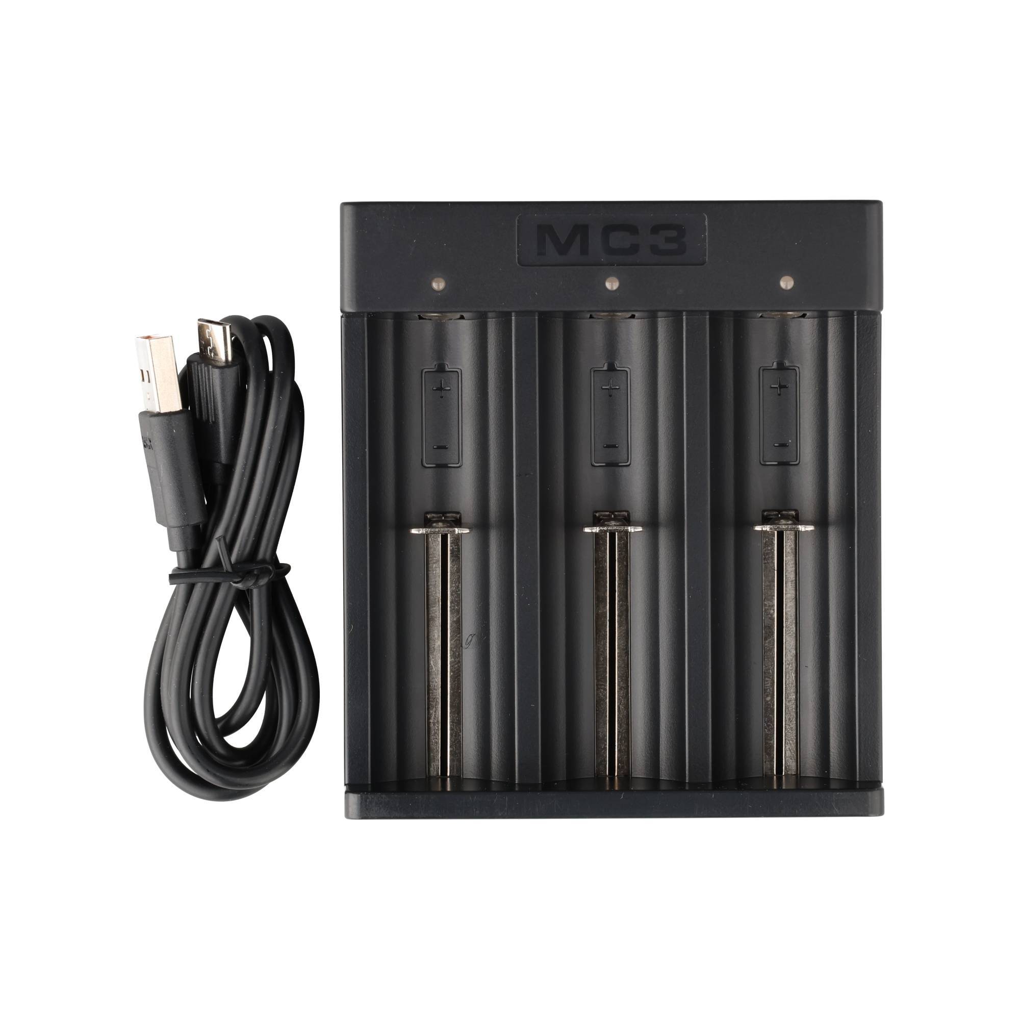 XTAR MC3 – Kompaktes 3-Schacht Ladegerät für Li-Ion Akkus
