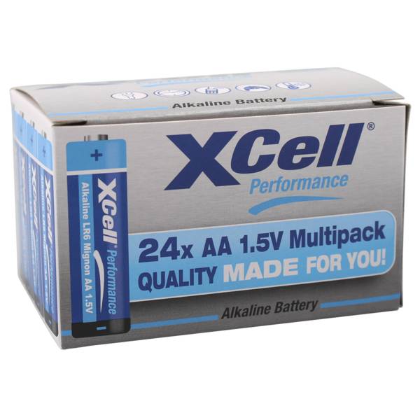 XCell Performance AA Mignon LR6 Alkaline Batterien – 24er Box, ideal für den alltäglichen Gebrauch