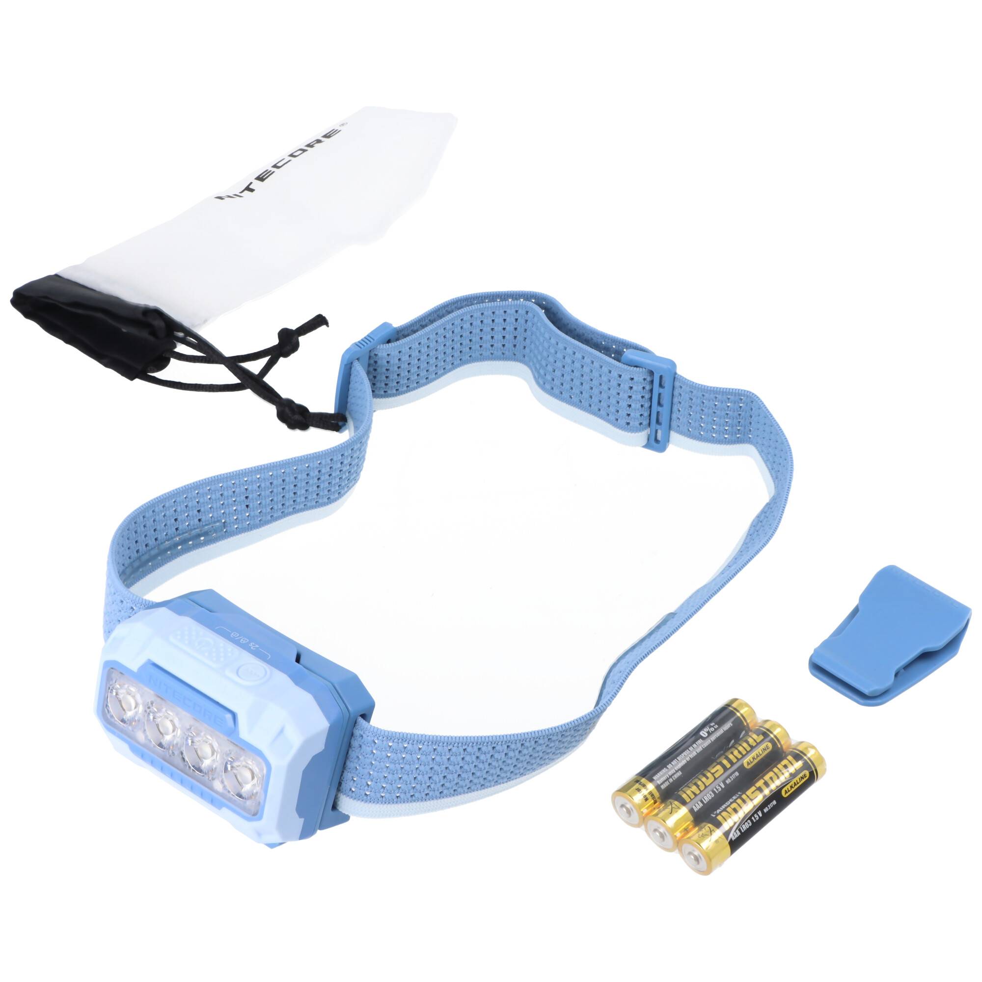 Nitecore HA23 UHE LED-Stirnlampe, 600 Lumen, 132 Meter Leuchtweite, 4 Lichtquellen und 2 Energieoptionen blau