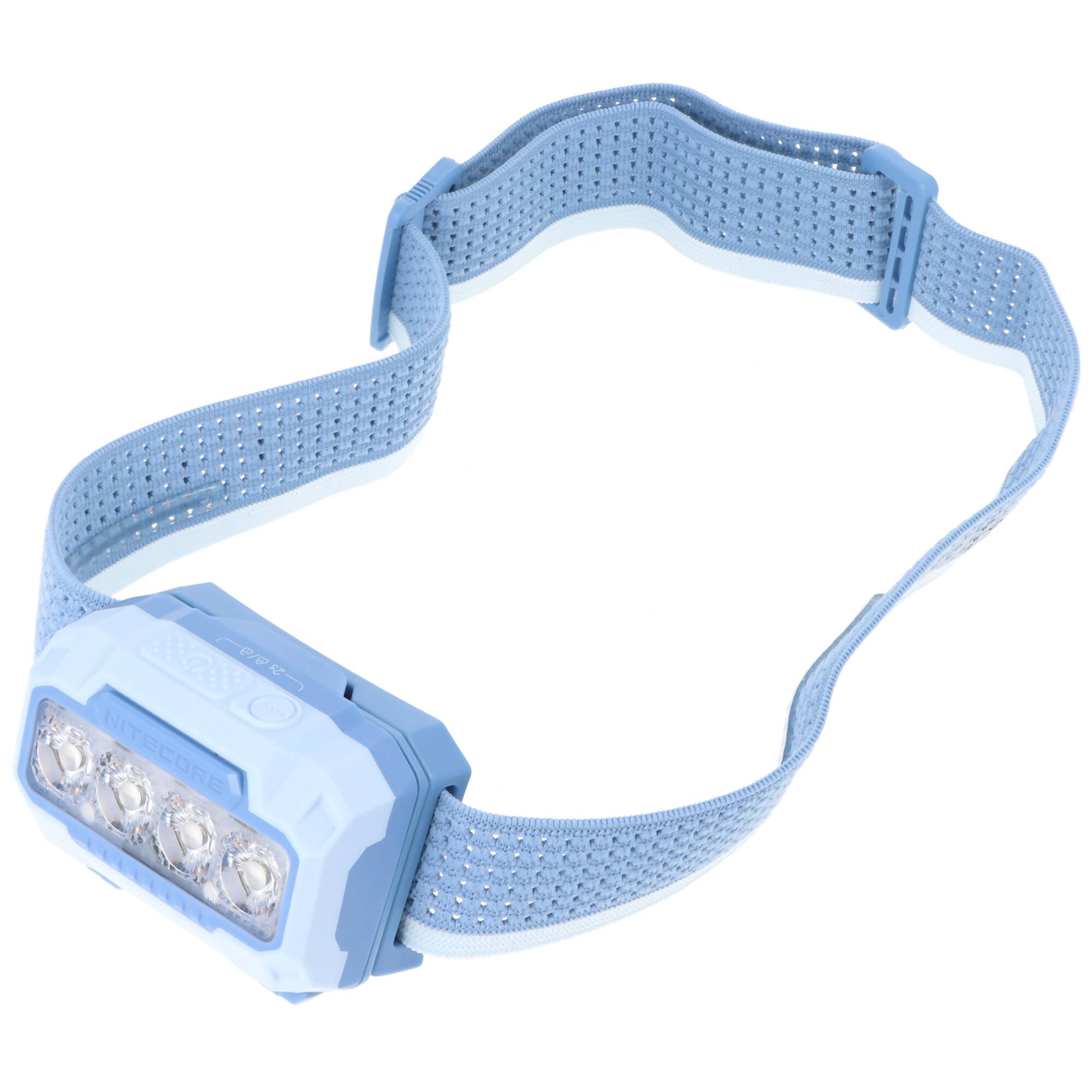 Nitecore HA23 UHE LED-Stirnlampe, 600 Lumen, 132 Meter Leuchtweite, 4 Lichtquellen und 2 Energieoptionen blau