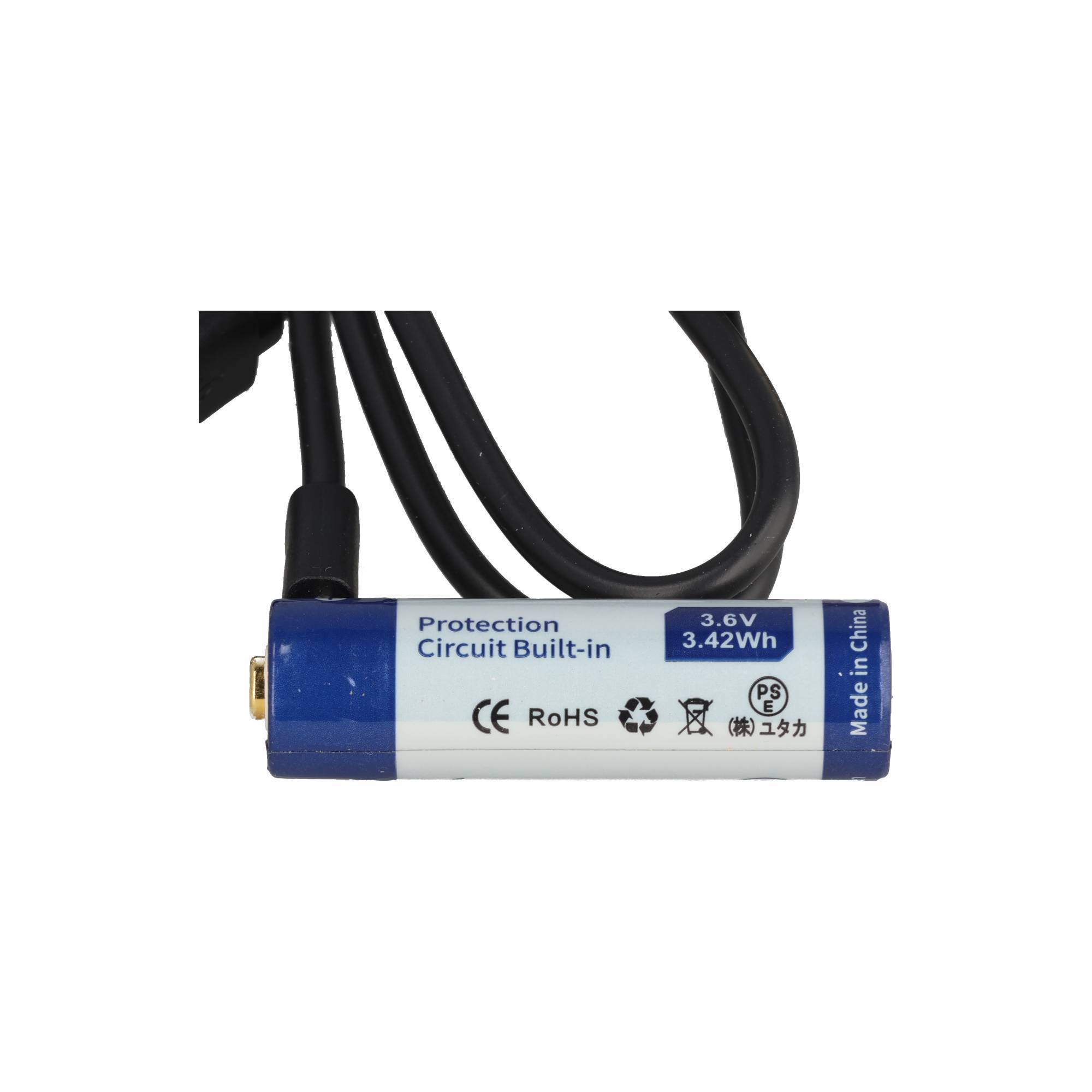 1 Stück Li-Ionen Akku 14500, 950mAh 3,6V–3,7V, 51x14,2mm, mit Micro USB-Lademöglichkeit und PCB