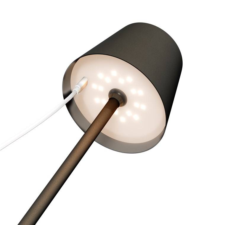 Kabellose LED-Tischleuchte, Höhe 37cm, mit Touch-Steuerung, warmweiß, schwarz