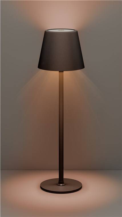 Kabellose LED-Tischleuchte, Höhe 37cm, mit Touch-Steuerung, warmweiß, schwarz