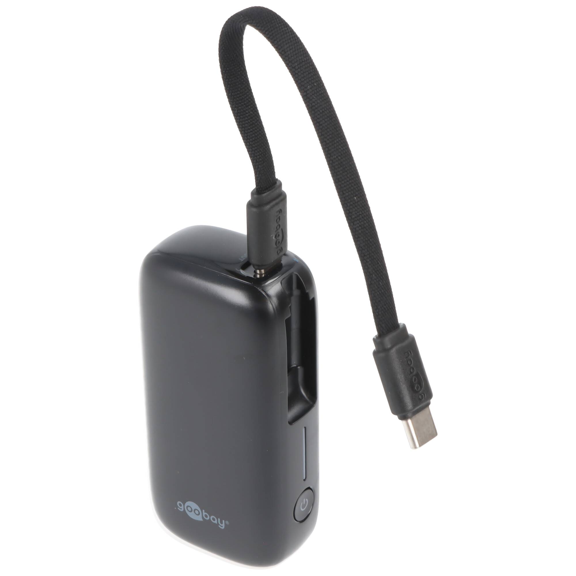 Goobay Powerbank 20.000 mAh mit integriertem USB-C™-Kabel