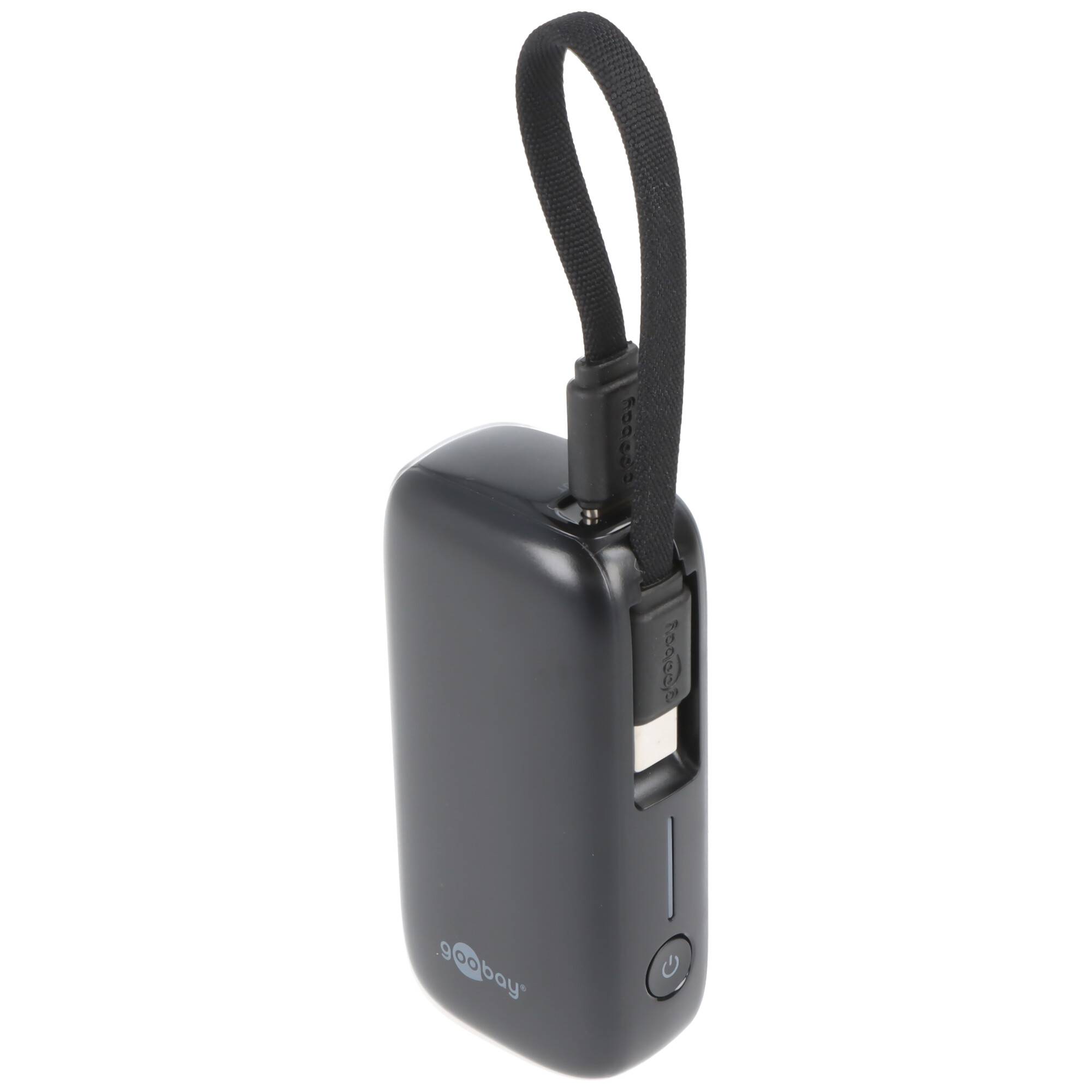 Goobay Powerbank 20.000 mAh mit integriertem USB-C™-Kabel