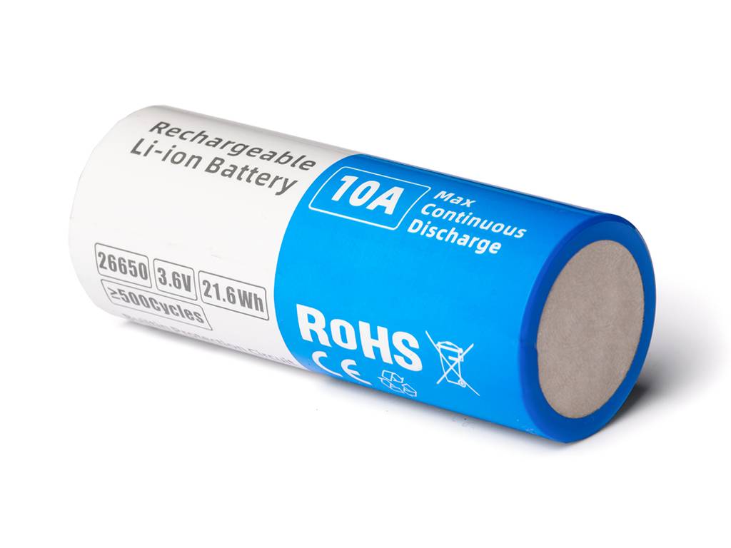 XTAR, 26650 Li-Ion Akku 3,6V–3,7V 6000mAh, leistungsstark, sicher & wiederaufladbar mit PCB udn Max Power 10A