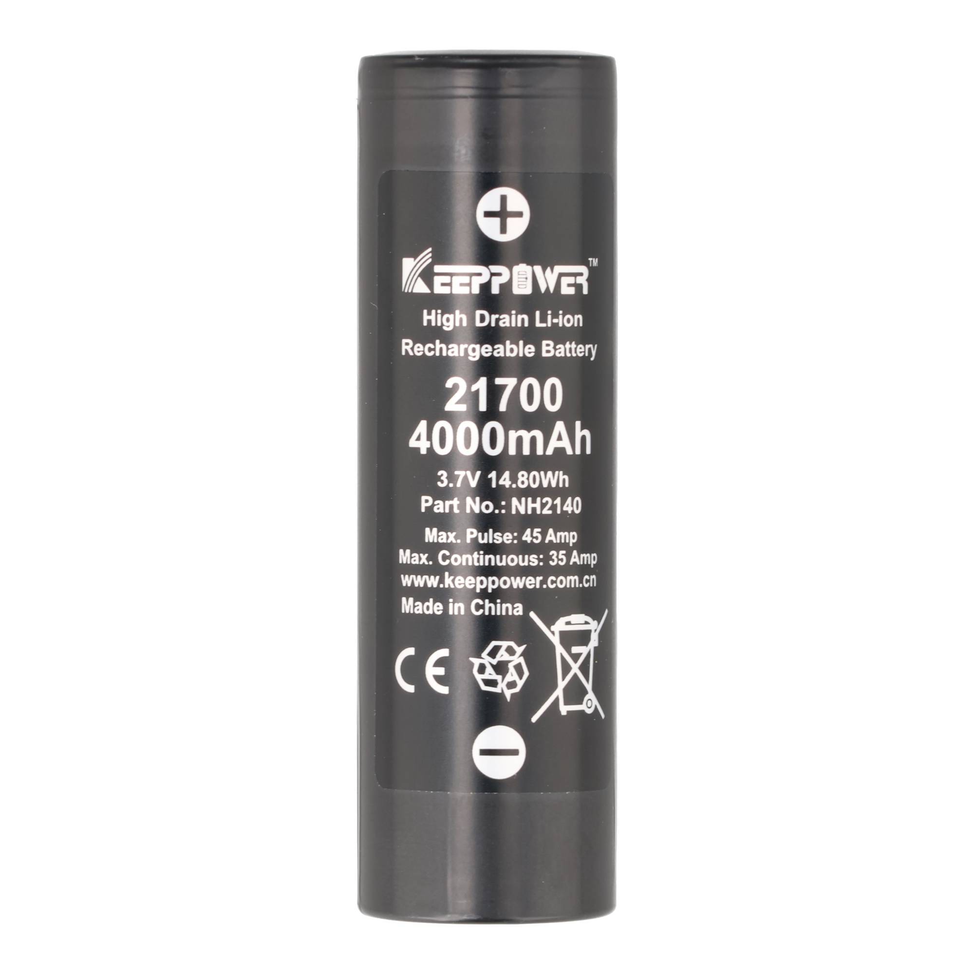 Li-Ion Akku INR21700, 4000mAh, 3,7V, 70,x21,7mm High-Drain