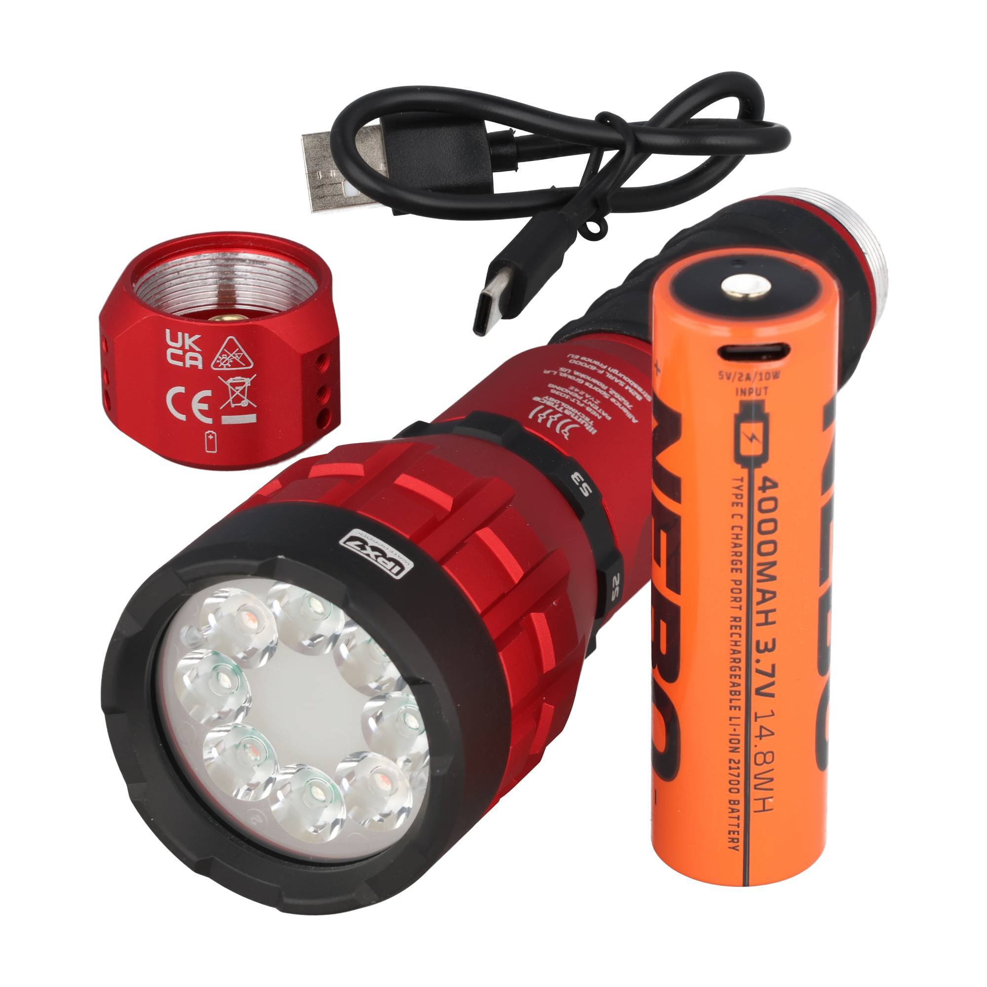 Ein schwarzes NiMH-Akkupack mit roten und schwarzen Kabeln und einem beigen Stecker. Das Etikett zeigt „AA2200P 1,2V 2200mAh