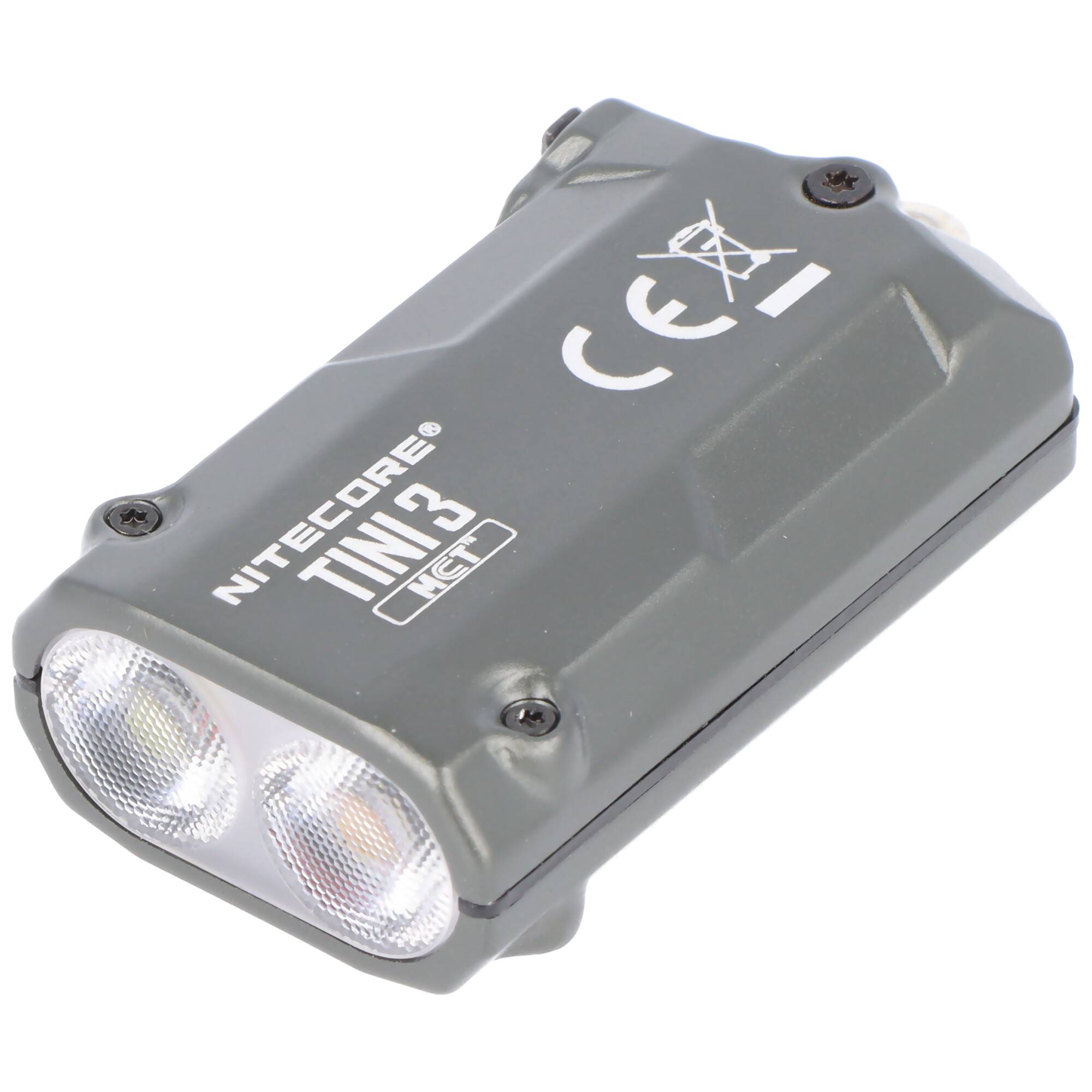 Nitecore TINI 3 Mini LED-Taschenlampe, für den Schlüsselbund, MCT UHE LEDs, 600 Lumen, wiederaufladbar Grau