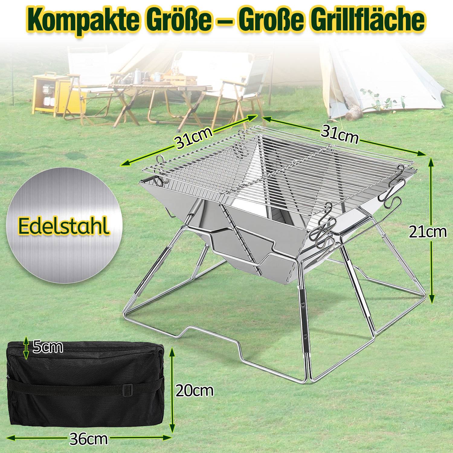Tragbarer Grill mit 
