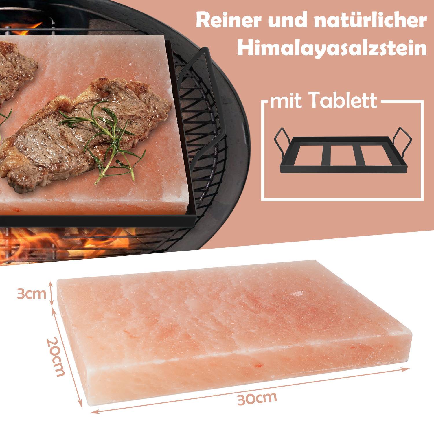 „Himalaya-Salzblock mit Tablett