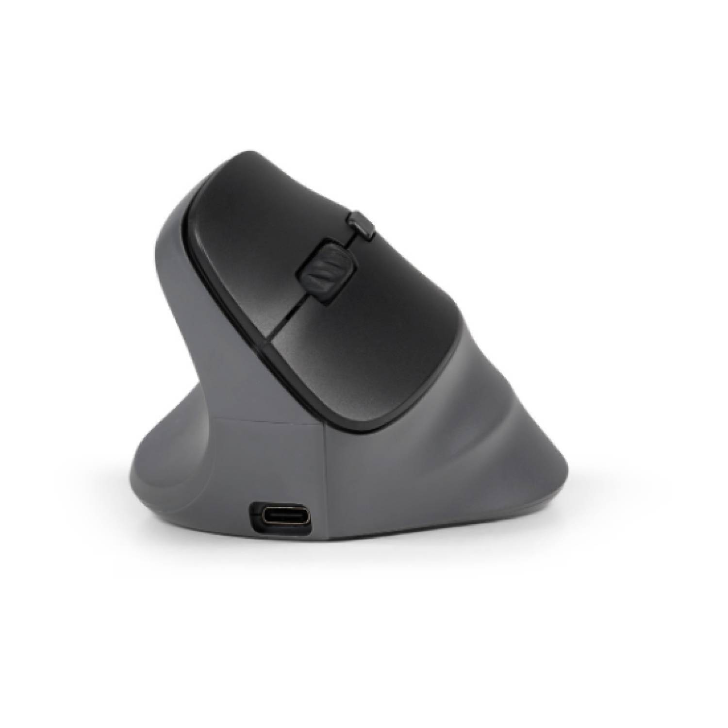 BakkerElkhuizen PRF Pro mouse Left, Linkshändig, Vertikale Ausführung, Optisch, RF Wireless + Bluetooth + USB Type-C, 2400 DPI, Schwarz, Grau