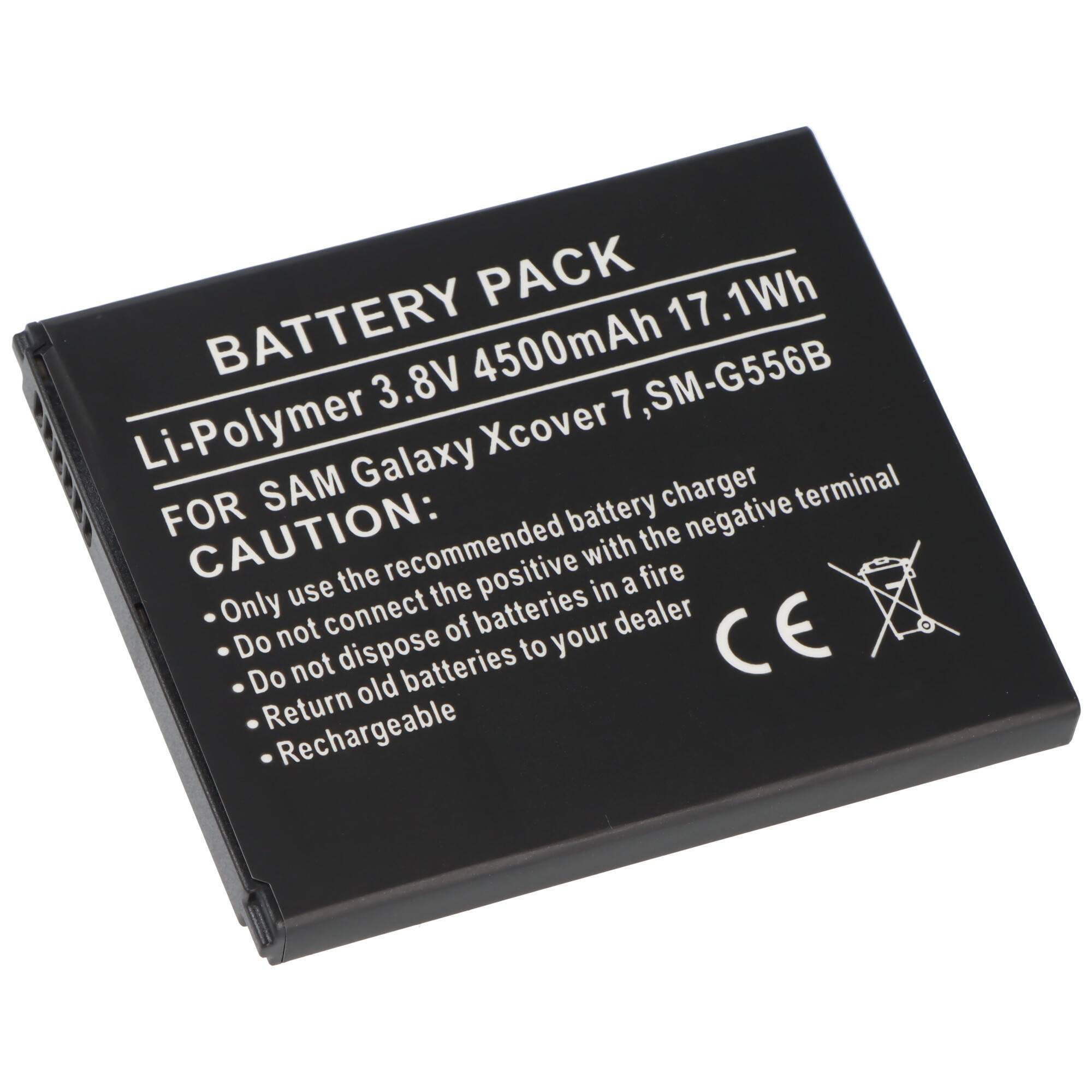 Akku passend für Samsung Galaxy Xcover 7, SM-G556B, Li-Polymer, 3,8V, 4500mAh, 17,1Wh