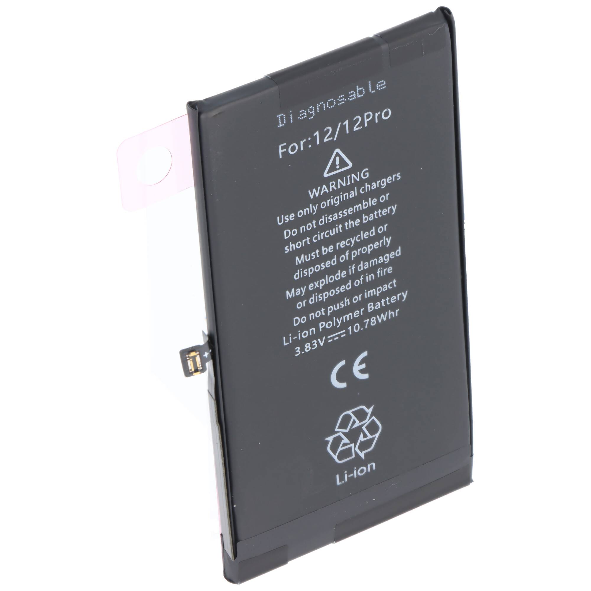 Ein Smartphone-Akku mit der Beschriftung „Für: 12/12Pro