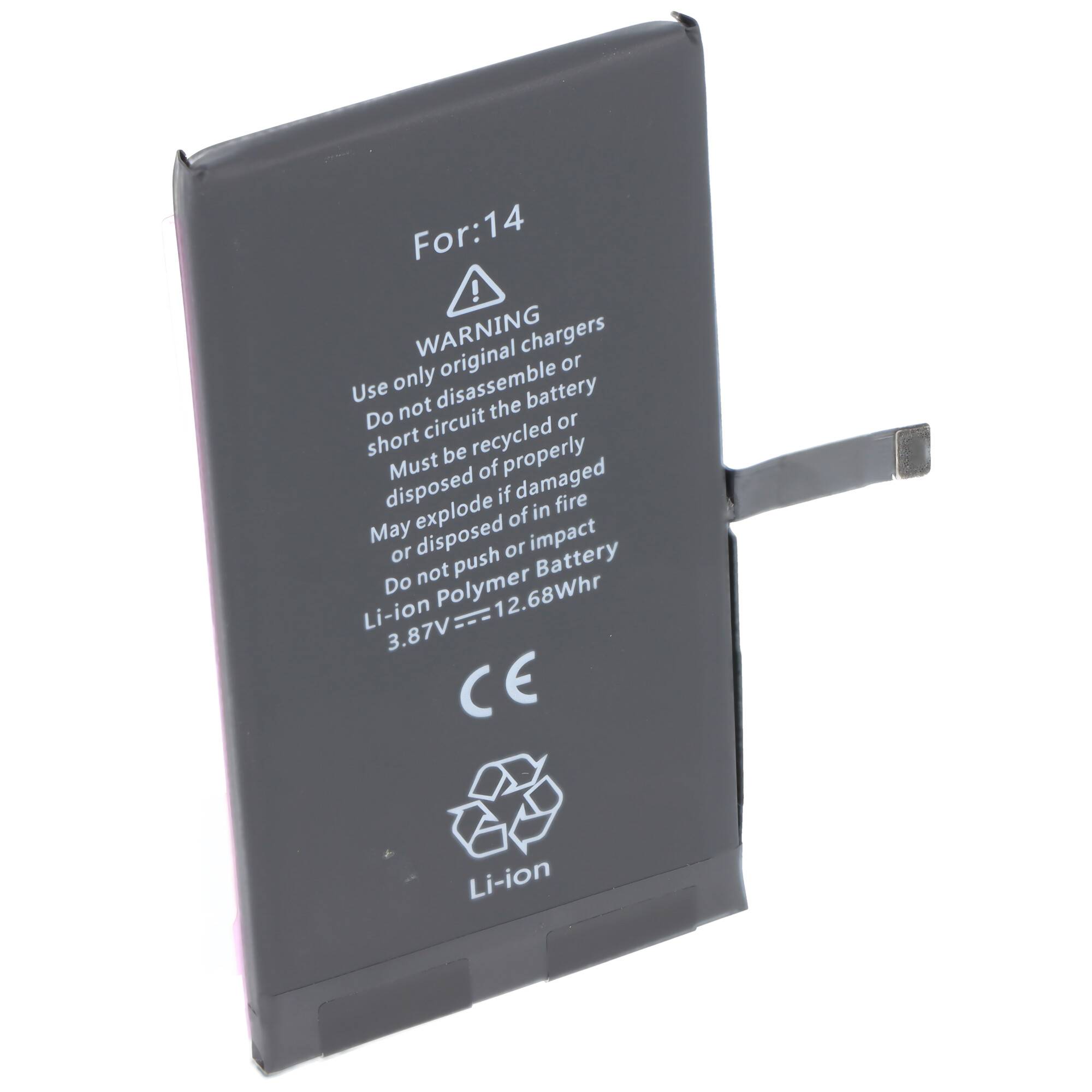 Lithium-Ionen-Batterie mit Recycling-Symbol, gekennzeichnet für die Verwendung in „i4