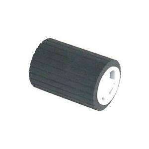 Schwarze zylindrische Gummiwalze mit weißem Innenkern, häufig in Maschinen oder Druckern verwendet.