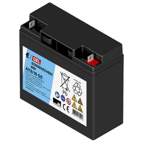 Sonnenschein Blei-Akku A112/16 G5 Gel – 12 V / 17 Ah Longlife VRLA Akku mit M5 Schraubanschluss