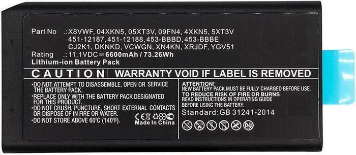 Akkupack-Etikett mit Modellnummern, Spannung 7,4V, Kapazität 6600mAh und einer Warnung, dass die Garantie erlischt, wenn das Etikett entfernt wird.