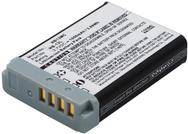 Ein Nahaufnahmebild einer rechteckigen Lithium-Ionen-Batterie mit sichtbaren Anschlüssen und Text mit Spezifikationen und Sicherheitsanweisungen.