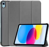 Grases Tablet mit farbenfrohem Display, das abstrakte Formen in Blau, Gelb und Rosa zeigt. Der Bildschirm ist teilweise von einer grauen Schutzhülle bedeckt.