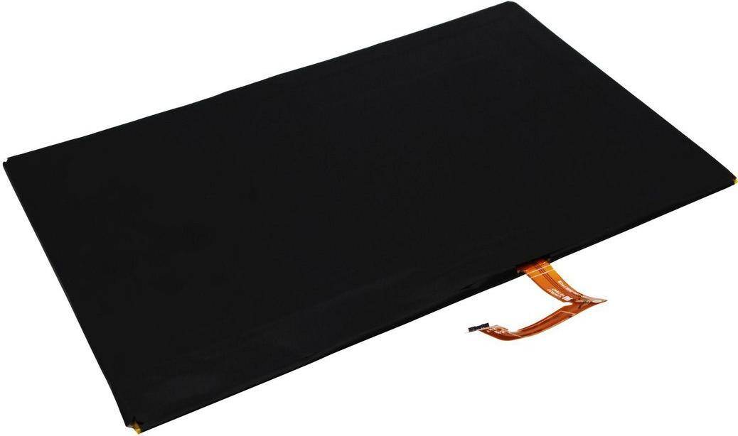 Ein schwarzes rechteckiges Heizpad mit einem orangen Stromkabel, das an einer Ecke befestigt ist und für Haustiere entwickelt wurde.