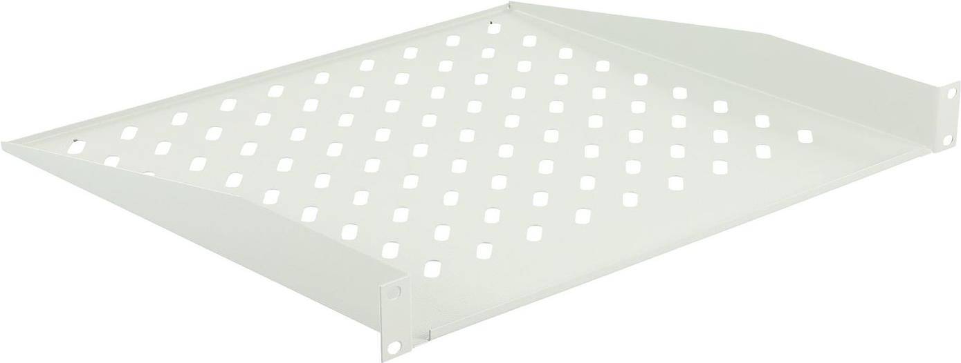 Ein weißes Metallventilgitter mit einem Gittermuster aus quadratischen Löchern, gezeigt aus einer schrägen Draufsicht.