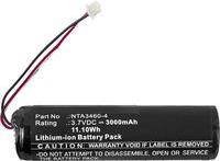 Lithium-Ionen-Akkupack mit Teilenummer NTA3460-4, Nennspannung 3,7V, 3000mAh, 11,10Wh. Warnung: Nicht auseinandernehmen, öffnen oder entfernen.