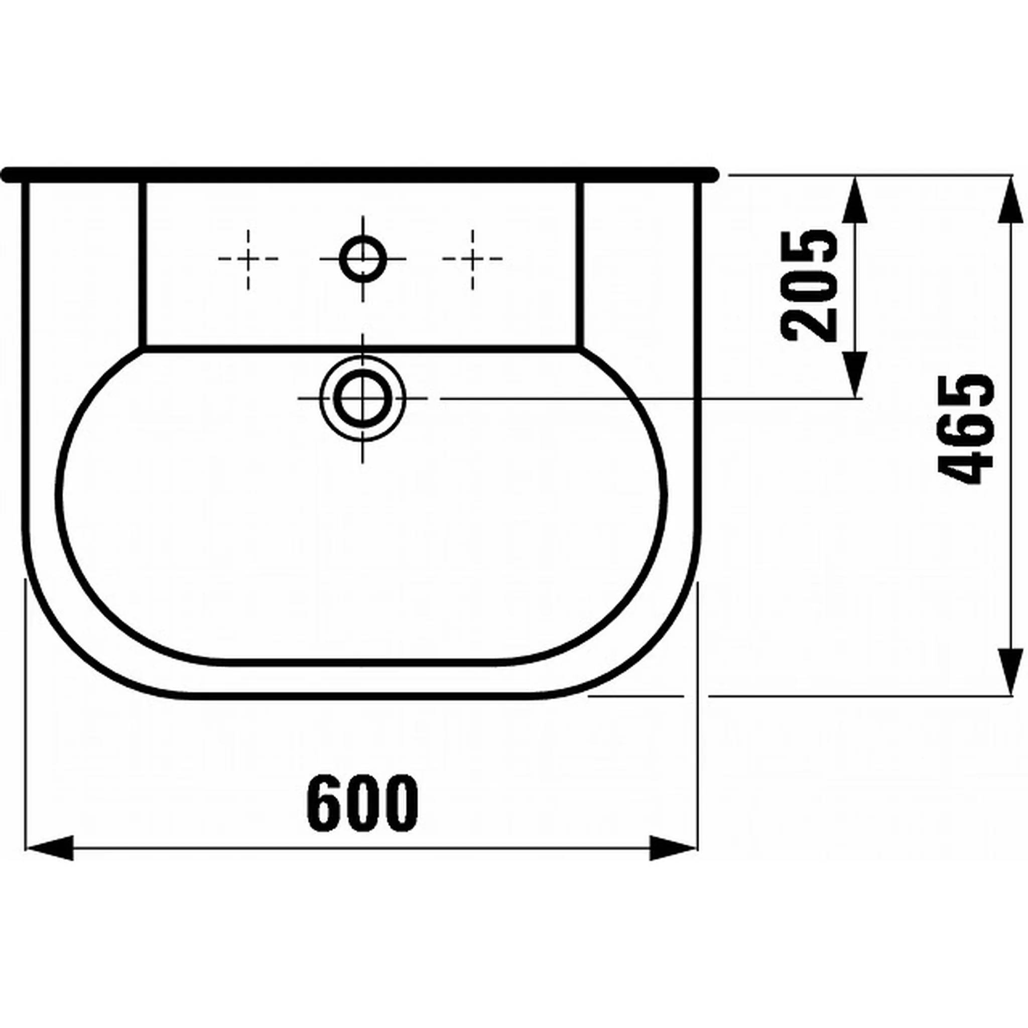 Laufen LF Object WT, 81106.4, 1HL, m.ÜL, 600x465, weiß, 1 Stk.
