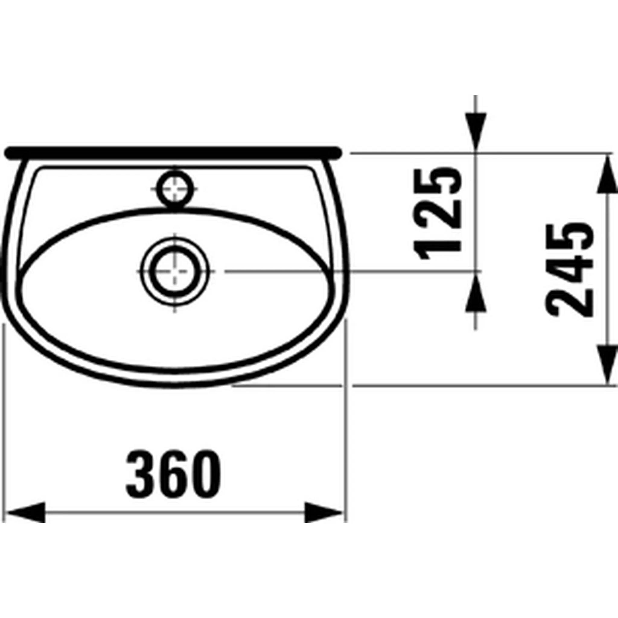 Laufen TRAISEN, 811932, Handwaschbecken, Sanitärkeramik, weiß, 360X245, 1 Stk.