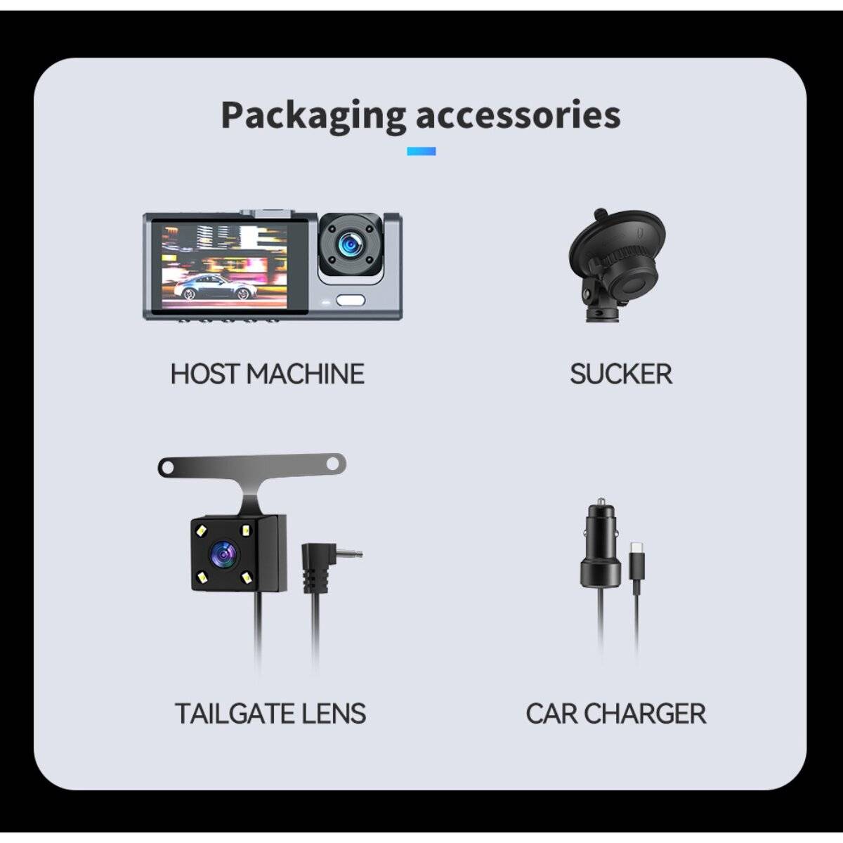 XO XJ03 Auto Dashcam mit Front- und Rückkamera Full HD