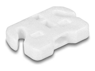 Ein weißer Schaumstoff-Verpackungseinsatz, der speziell geformt ist, um Gegenstände während des Versands sicher zu halten und zu schützen.