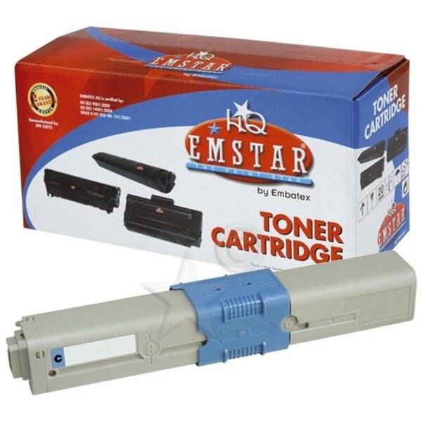 EM STAR von Embatex Toner-Kartuschen-Box mit einer vor der Box gezeigten Druckertoner-Kartusche.
