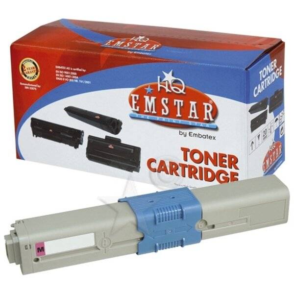 Emstar von Embatex Tonerkartusche, gezeigt vor ihrer Produktverpackung, mit Kartuschenbildern und „TONER CARTRIDGE