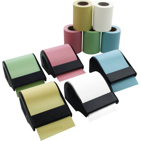 Haftnotiz Rolle Dispenser - 15 tlg. 60 mm x 10 m pastell sortiert.