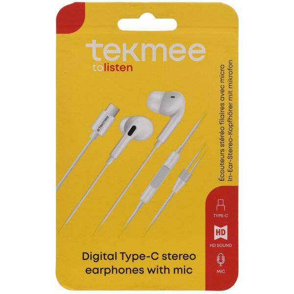 Kopfhörer Stereo USB-C In-Ear mit Kabel weiß.