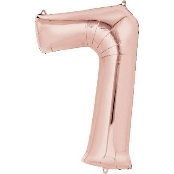 Folienballon XXL Zahl 7 - rose gold.