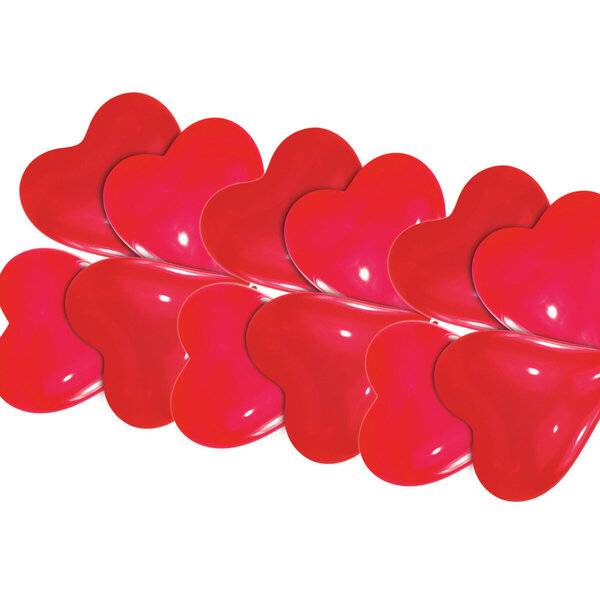 Luftballon Herz klein 10ST rot.