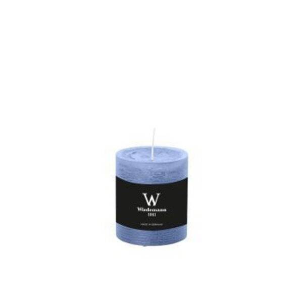 Stumpenkerze - 80 x 68 mm graublau.