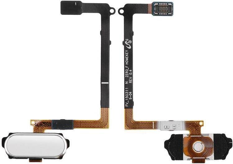 Bild eines Smartphone-Home-Button-Flachbandkabels, das Steckverbinder und Schaltungswege zeigt und zur Reparatur oder zum Austausch in Mobilgeräten verwendet wird.