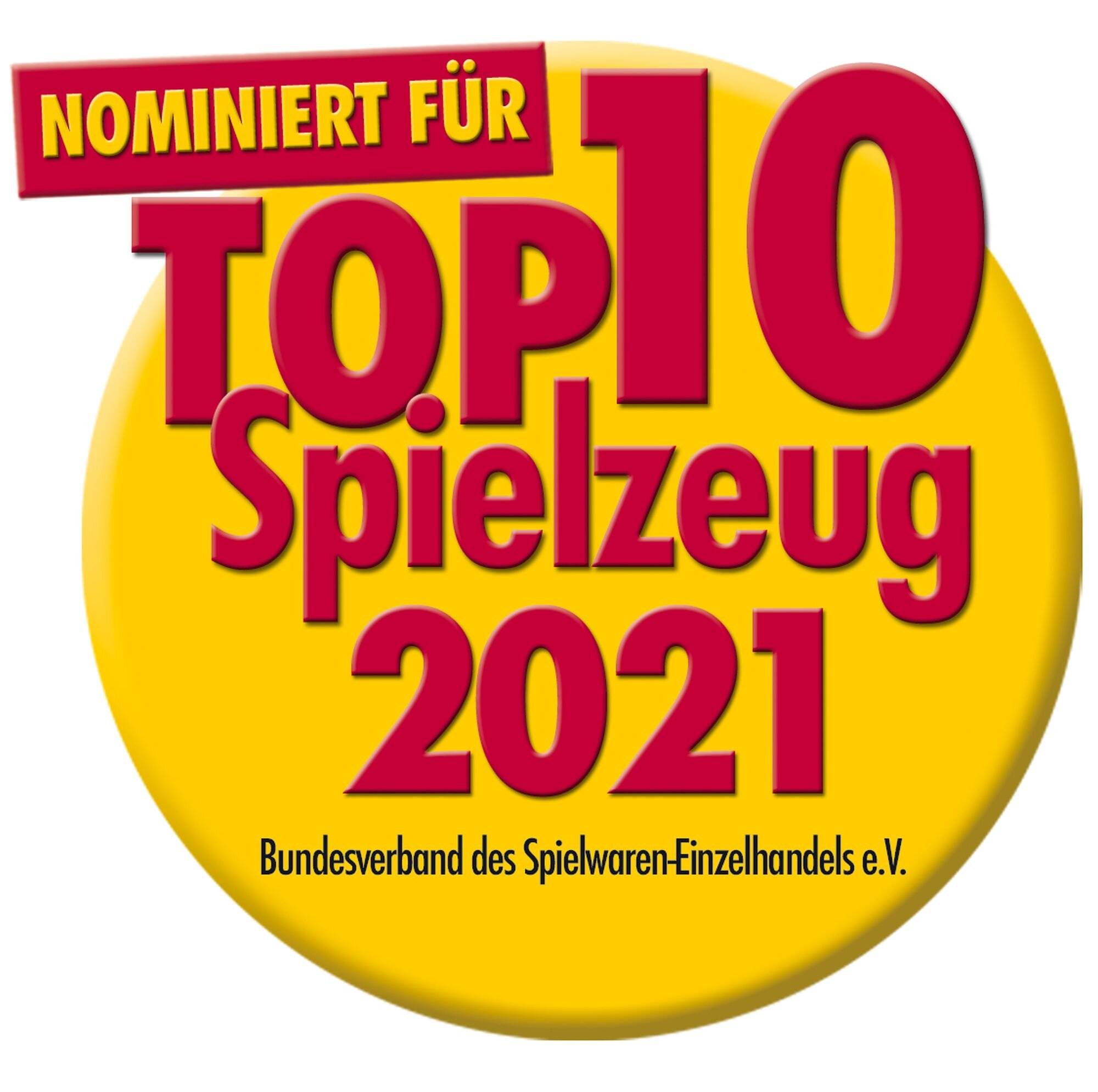 Nominierungsabzeichen „Top 10 Spielzeug 2021