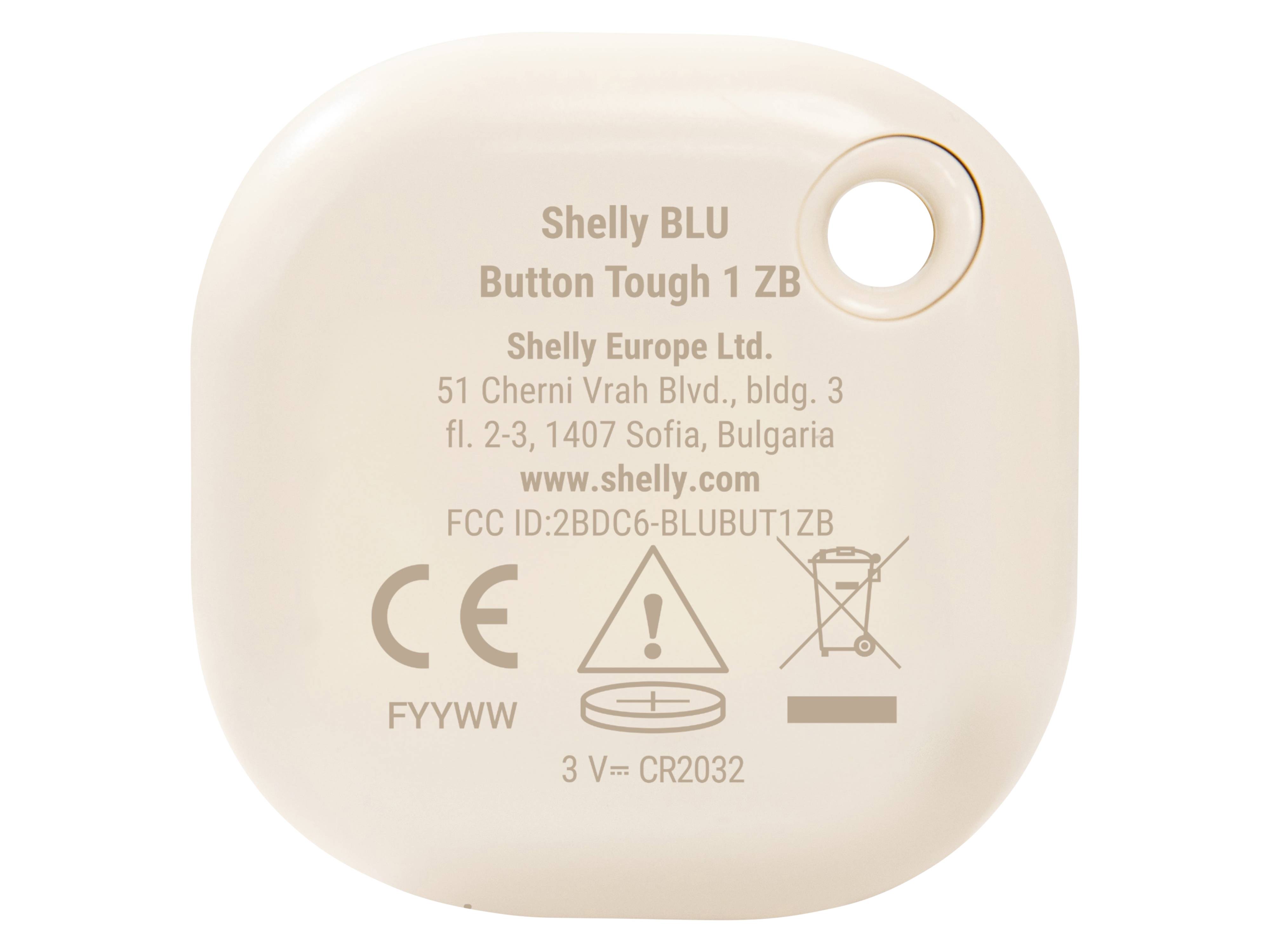 SHELLY Bluetooth Schalter und Dimmer Blu ZB Button, Plug&Play, Hellbeige