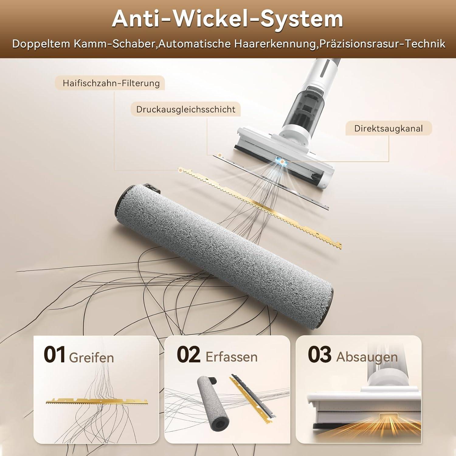 Staubsaugerzubehör mit „Anti-Wickel-System
