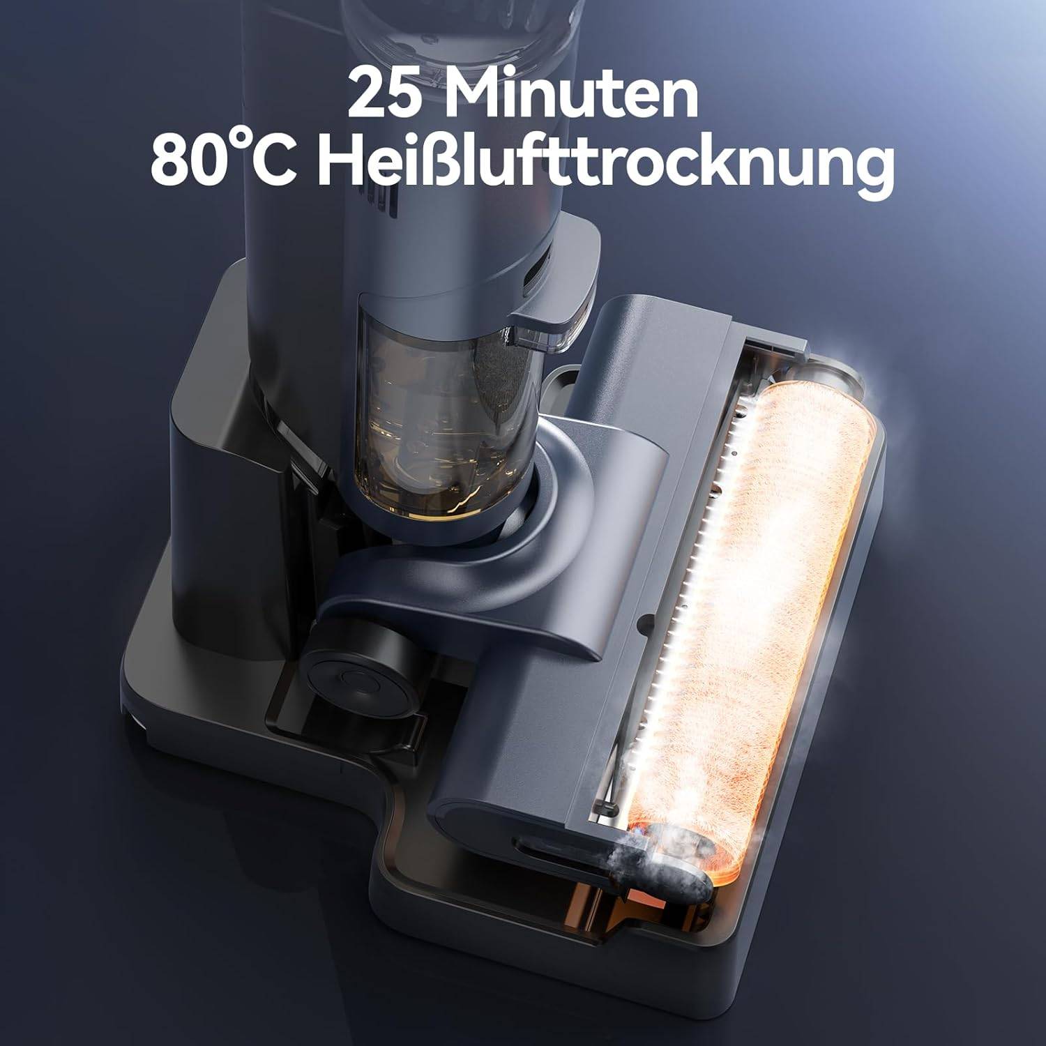 JONR ED12 Pro Nass Trockensauger, 3-in-1 Staubsauger Kabellos, Selbstreinigungs mit Heißwasserwäsche und Heißlufttrocknung, 40Mins, Kantenreinigung