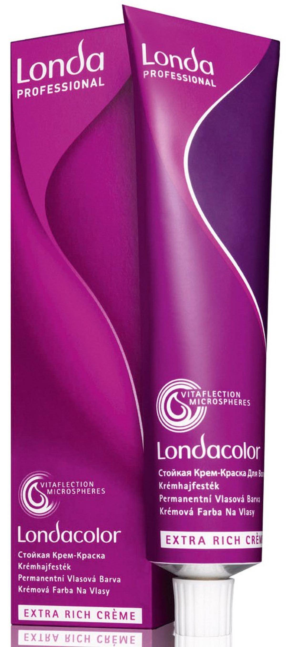 Ein violettes Behältnis des Haarpflegeprodukts Londacolor mit der Beschriftung „VitaReflection Microspheres