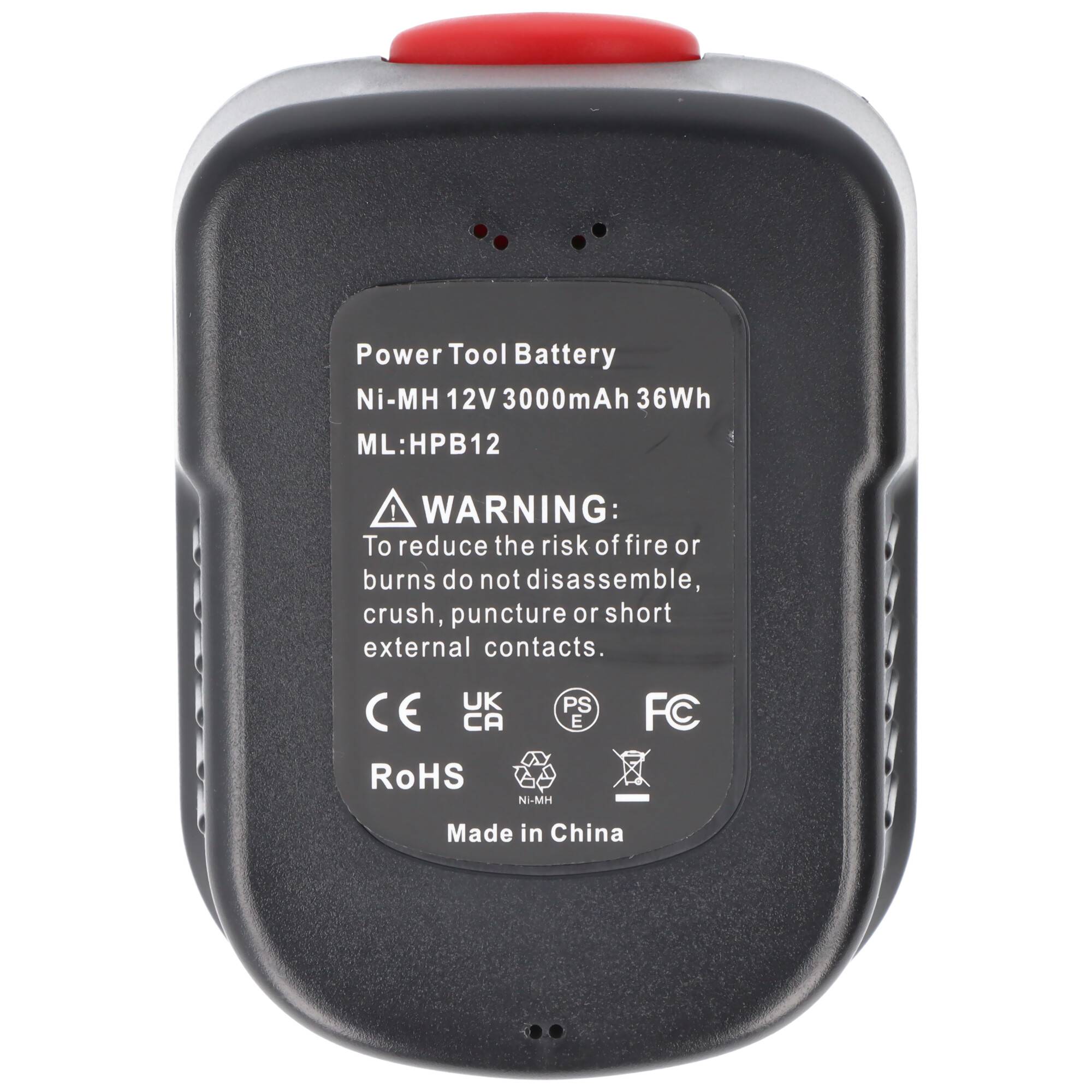 Ersatzakku für Black & Decker A12 / HP122K – 12 V NiMH Akku, 3000 mAh, Schwarz