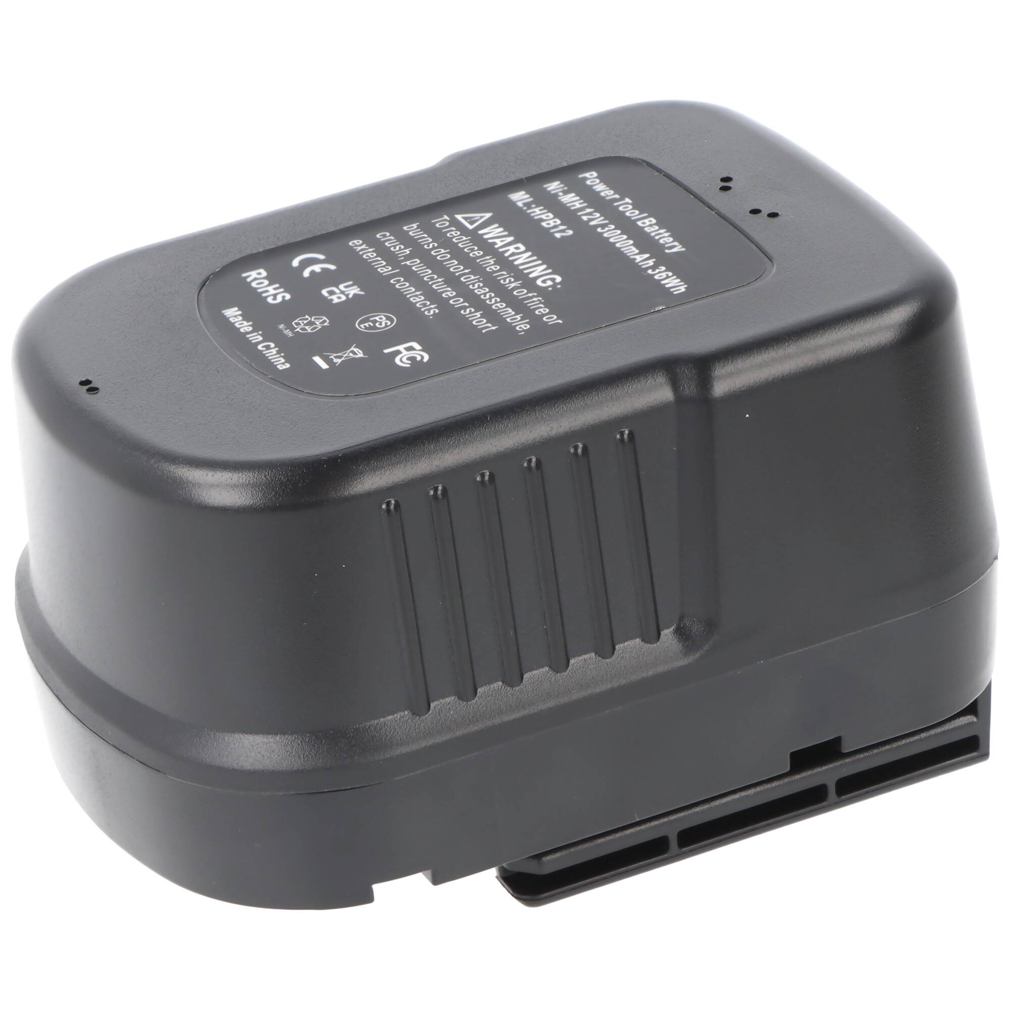 Ersatzakku für Black & Decker A12 / HP122K – 12 V NiMH Akku, 3000 mAh, Schwarz