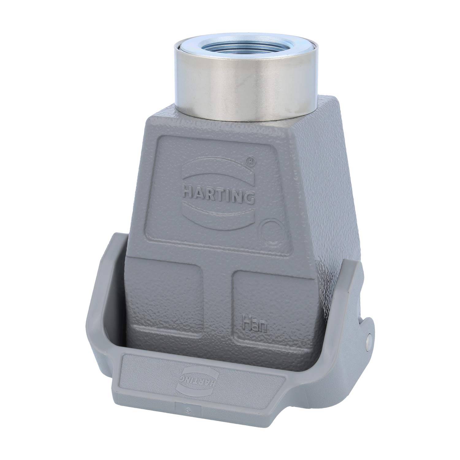 HARTING Han 6B Kupplungsgehäuse hoch, 1xM25 gerader Kabelabgang, mit 1 Längsbügel Verschraubung M25 Klemmbereich 9,0mm